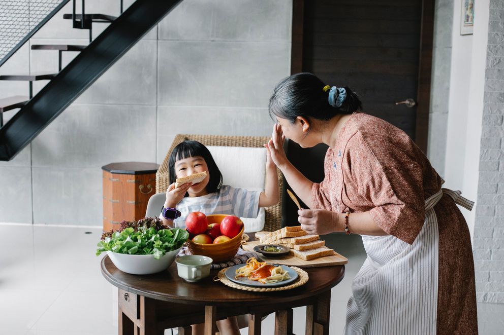 A family eating