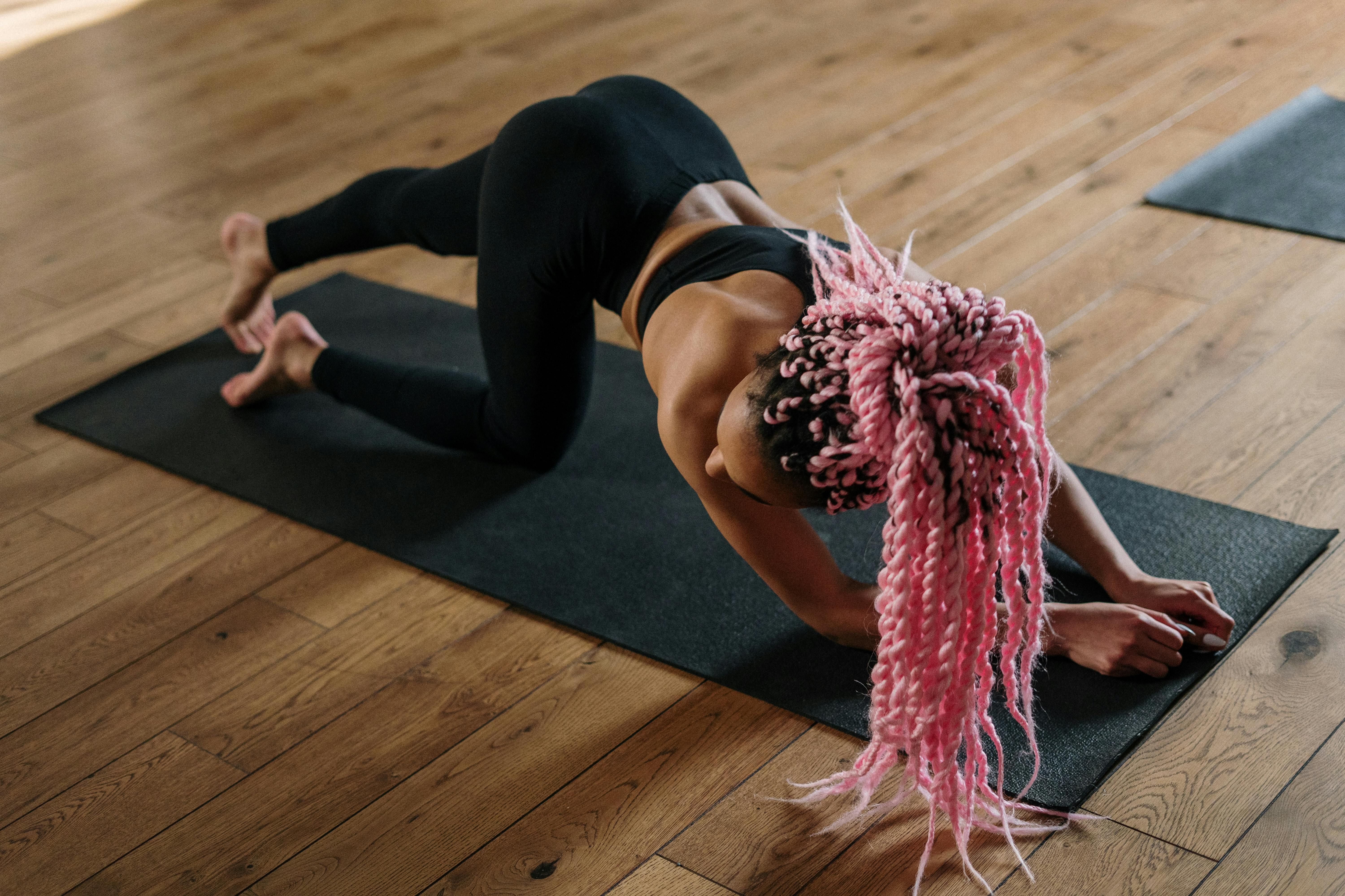 Woman training diligently, embodying strength and focus