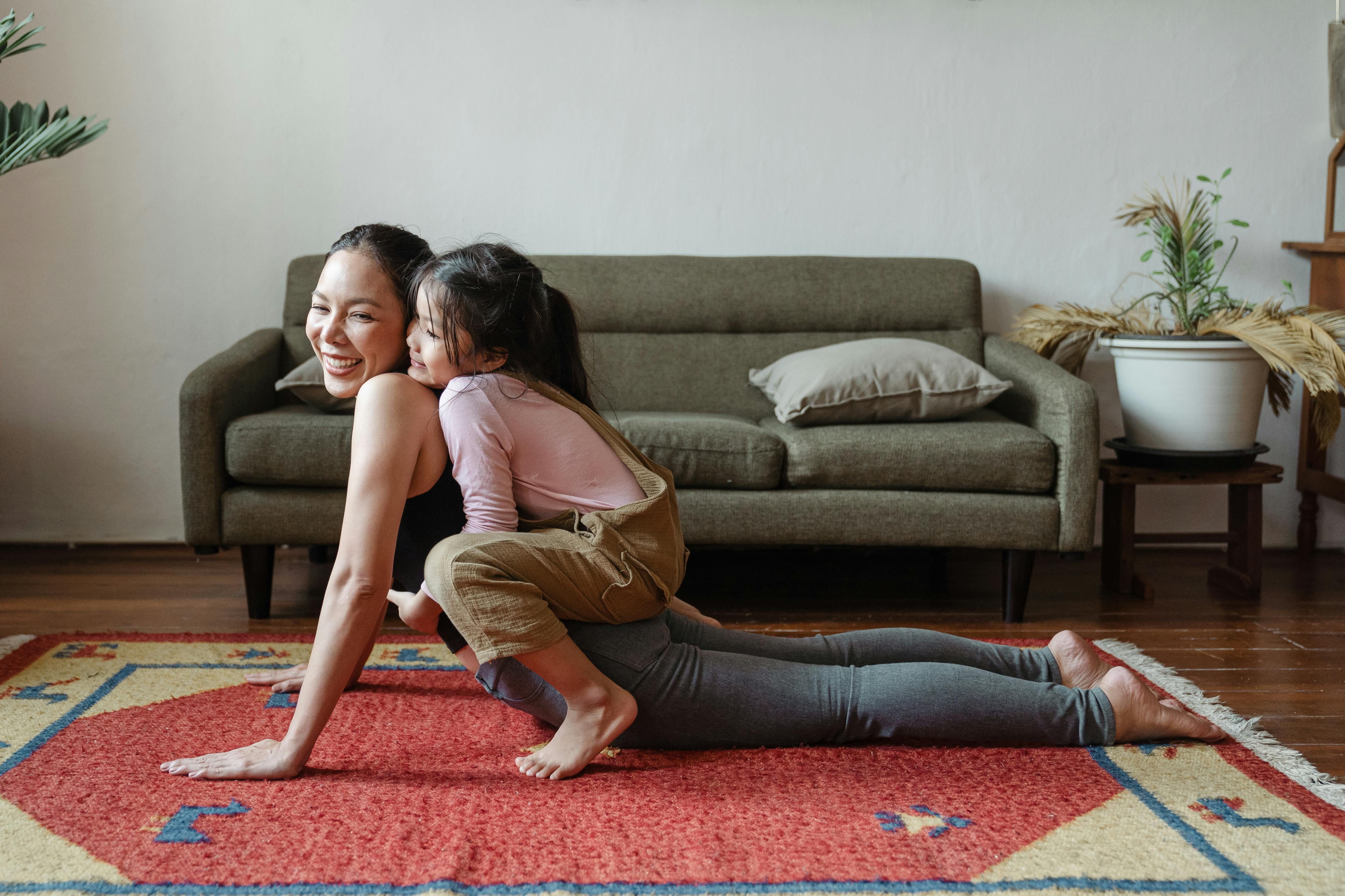 A woman training at home, dedicated to her fitness routine.